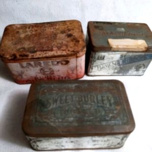 Really rough condition tobacco boxes vintage metal
